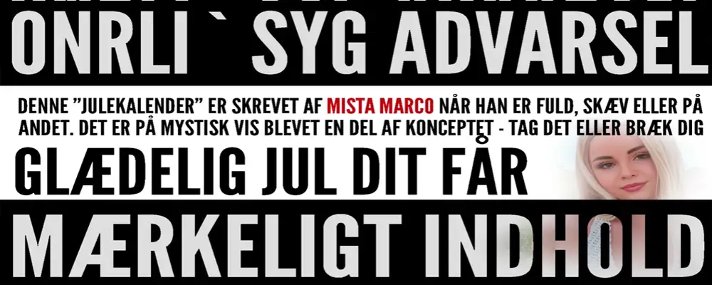 Det første afsnit af nåsåerne lavet af Mista Marco i en kokain rus